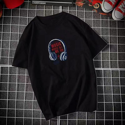 Men's T-shirt Pure Cotton Short-sleeved 2024 New Summer Round Neck Men's and Women's Half-sleeved T-shirt Spring & Fall Popular T-shirt