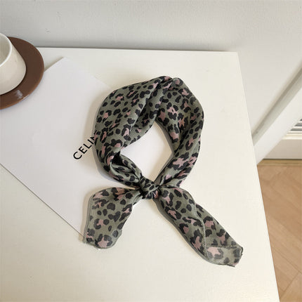 White Color Silk Scarf Printed High-grade All-match Accessories Neck Women's 2025 New Headband Tie Long Scarf