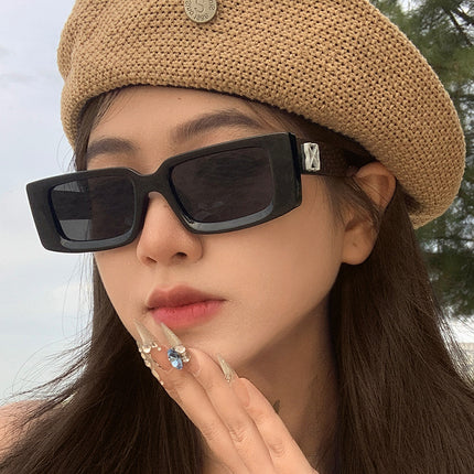 New Candy-colored Small Box High-end Fashionable Sunglasses Outdoor Travel Anti-ultraviolet Slim Sunglasses