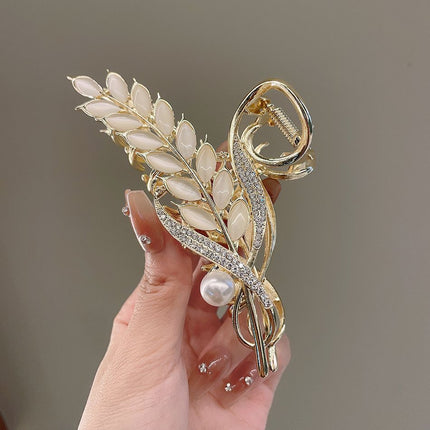 Wheat Spike Hair Clip, Chinese Style, Han Element, Tassel Updo Hair Clip, Large Size Shark Clip for Thick Hair, Snake-Shaped Hair Clip for Stray Hair