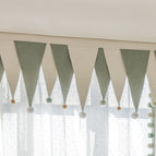 White and green curtain curtain