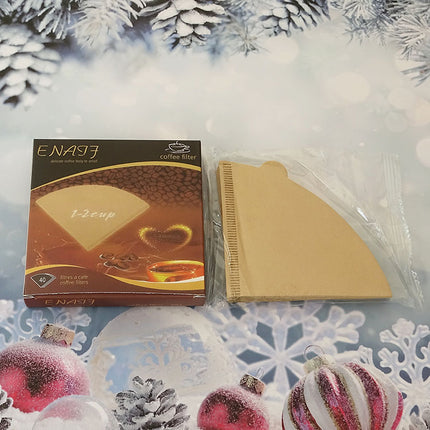 102 Coffee Filter Paper Drip Filter Cup V60 Coffee Powder Filter Paper Hanging Ear Pot Conical Round Bowl-Shaped Coffee Machine Filter Paper