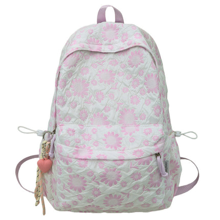 High-Looking Small Floral Schoolbag Handbag Junior High School Student High School Student College Student Backpack Japanese Simple Backpack