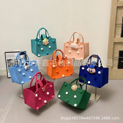 Factory Supplies Trendy Bags for 100-Day Celebrations, Birthday Favors, Cartoon Felt Bags, Student Lunch Box Storage