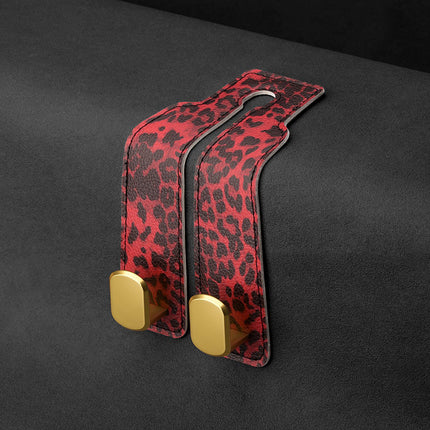 Car rear seat storage small hook turned leather zinc alloy ABS car double hook