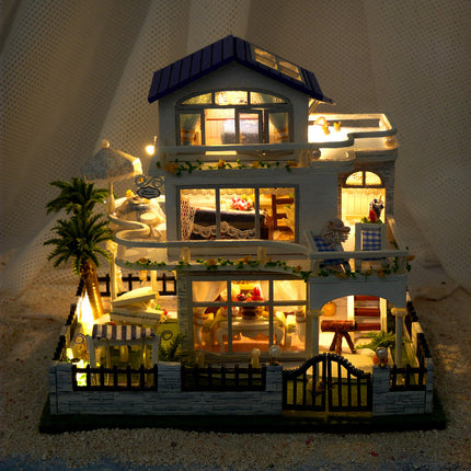 Tianyu DIY Hand-Assembled Mini Model Cabin Wooden House Toy Luminous Birthday Gift Wholesale Stereo
