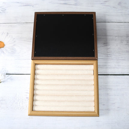 Walnut Color Jewelry Tray Ring Storage Box Solid Wood Ring Plate Earrings Earrings Bracelet Display Jewelry Display Rack