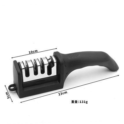 Cross-border household black three-section four-section sharpener integrated fast sharpening diamond pipe sharpener