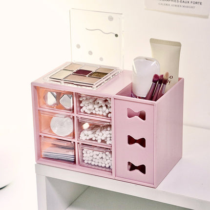 Transparent Jiugongge six-grid dustproof drawer storage box stationery jewelry 12-grid cosmetics storage student