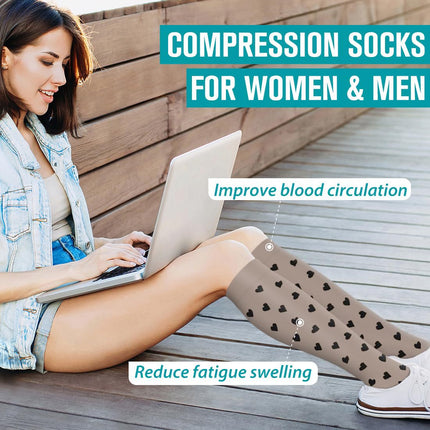 Golden Heart Pressure Socks Elastic Socks Calf Socks Compression Socks 6 Pairs of Compression Stockings