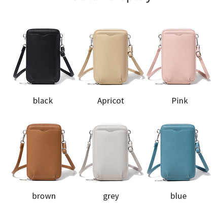 2024 New Mini Litchi Pattern Mobile Phone Bag Wallet Fashionable Women's Multifunctional Crossbody Small Bag Simple Shoulder Bag