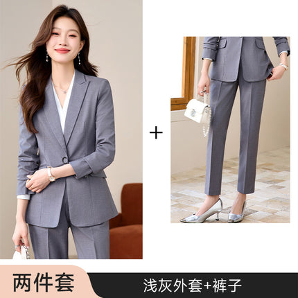 Suit suit Women's Spring and Autumn Business Dress Front Desk Reception Work Clothes Suit Interview Suit Sales Department Property Tooling