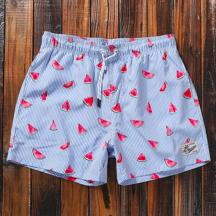 Gailang Men's Small Shark Quick-Drying Beach Pants Can Be Used in the Water for Casual Dopamine Surfing with Lining Three-Point Shorts