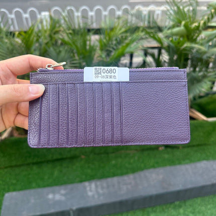 Women's Genuine Leather Fashion Long Zipper Mobile Phone Wallet High-grade Cowhide Men's Large Capacity Card Bag Two-in-One in stock