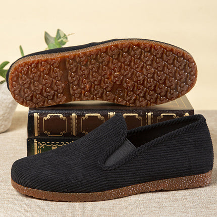 Wholesale Old Beijing Cloth Shoes for Men, Breathable Sweat-Absorbent Rubber Soles, Work Casual Men's Shoes, Handmade Thousand-Layer Sole Vulcanized Shoes