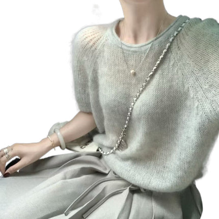2024 Early Autumn New Women's Grey Shoulder Sweatshirt Short Coat Spring and Autumn Loose Lazy Style Small Top