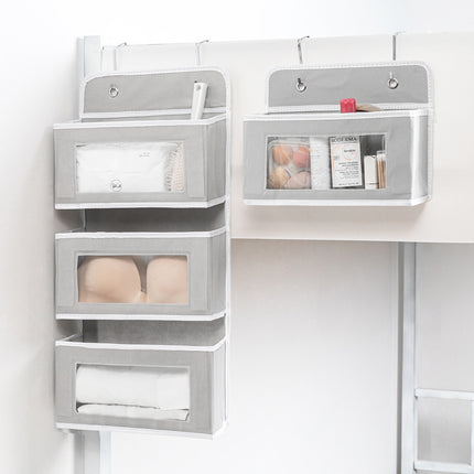 Door Storage Hanging Bag Household Non-perforated Multi-layer Storage Bag Fabric Hanging Pocket Dormitory Top Bed Hanging Basket Finishing
