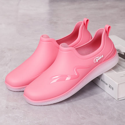 Cross-Border Trendy Women's Low-Cut Short Rain Boots, Non-Slip Waterproof Shoes for Kitchen Work, Rubber Rain Boots for Summer