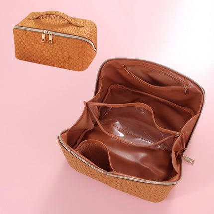 Rishang Bags Amazon Special for Women Cosmetic Bag Large Capacity Travel Wash Bag Portable Wash Rattan Woven Bag Factory