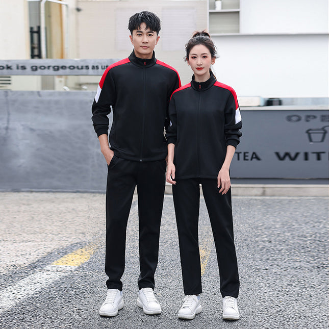 Spring and Autumn New Long-Sleeved Sweatshirt Jacket Student Class Uniform Sports Suit Couple Sportswear Sports Training Competition Uniform