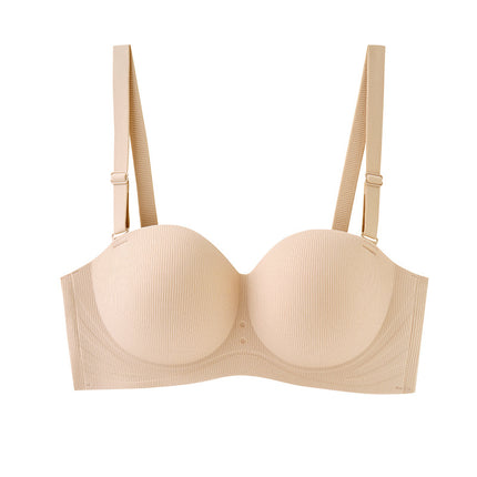 Half-Cup Seamless Small Bust Enhancing Push-Up Bra, 12-Cup Anti-Slip Strapless Underwear for Women, New Summer Product