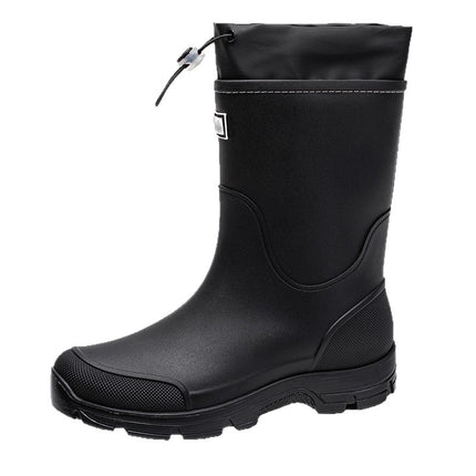 Cross-Border Fashion Couple Rain Boots Men's Outdoor Waterproof Fishing Shoes Men's Thick-Soled Non-Slip Kitchen Rubber Shoes Waterproof Car Wash Shoes