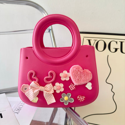Cross-border new ladies handbag cartoon love fashion round travel storage bag eva hole bag beach bag