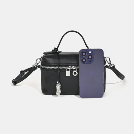 European and American Retro 25 Spring and Summer New Top Layer Vegetable Tanned Cowhide Small Square Bag Fashionable Simple Lunch Box Bag Leather Small Bag for Women