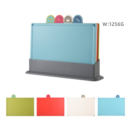 Kitchen Classification Cutting Board Creative Baby Food Supplement Wheat Straw Cutting Board Pp Plastic Creative Four-Piece Set Classification Cutting Board