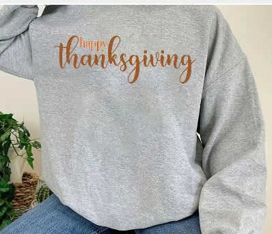 Cross-border supply of foreign trade Europe and the United States Wan Sheng happy thanksgiring printed women's jacket round neck sweater