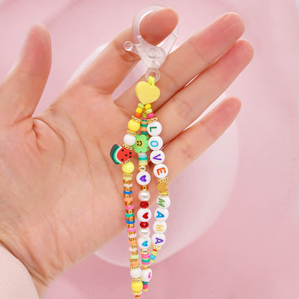 Factory direct supply handmade beaded mobile phone lanyard bluetooth speaker lanyard flashlight fan selfie stick U disk sling