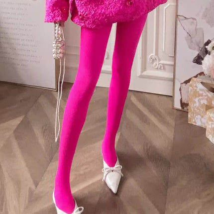 2025 New Pantyhose Spring and Autumn Color Pantyhose Slimming High Elastic Anti-crochet Candy Socks Base Socks Foreign Trade