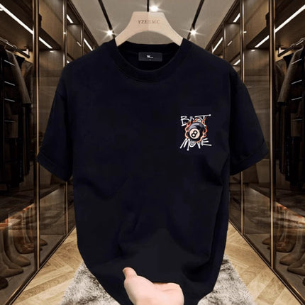 American Street Hip-Hop Trendy Brand High Street Short-Sleeved Men's Ins Trend Billiards Printed Short-Sleeved High Street Cross-Border T-Shirt Tops