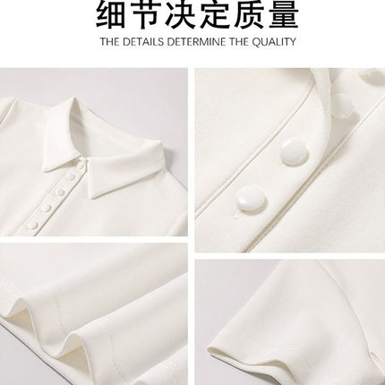 White Polo Dress for Women 2026, Shoulder-Length White Dress, Stunning Summer Dress for Petite Figures, Waist-Cinching A-Line Short Dress