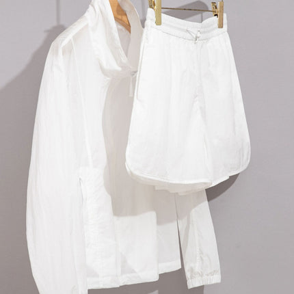 Women's suit Lightweight Jacket Shorts Split Loose Waist Anti-splashing Wrinkle Casual All-match Collar Summer New