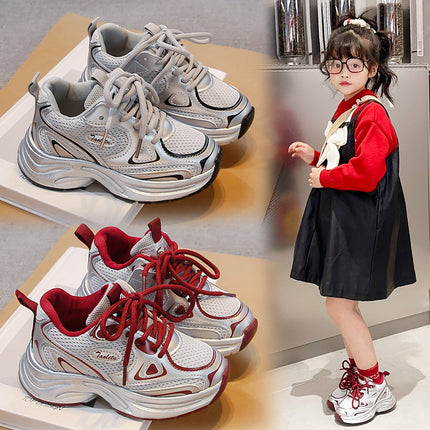 sneaker Girls' Shoes Spring 2025 New Children's Breathable sneaker Middle and Large Children's Soft Bottom Low-Top Board Shoes for Girls