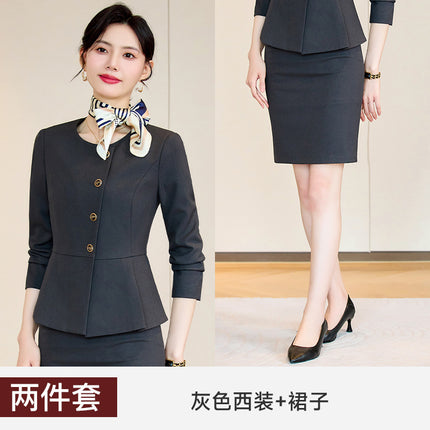 High-end suit suit female 2024 new hotel manager front desk jewelry shop beauty salon professional temperament work clothes