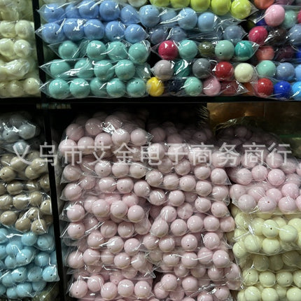 30mm solid color acrylic beads 25mm smooth translucent popular necklace key chain clothing headdress pendant