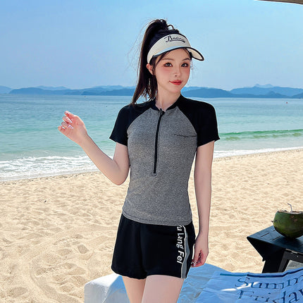 Swimsuit for Women 2025 New Split Large Size Fat mm Covers Belly and Looks Slim Conservative Sports Student Swimsuit for Hot Spring Bathing