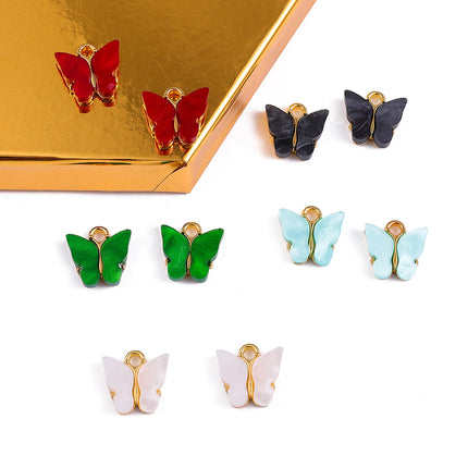 AliExpress Alloy Acrylic Butterfly Pendant Handmade Pendant DIY Earrings Accessories Bracelet Necklace Jewelry