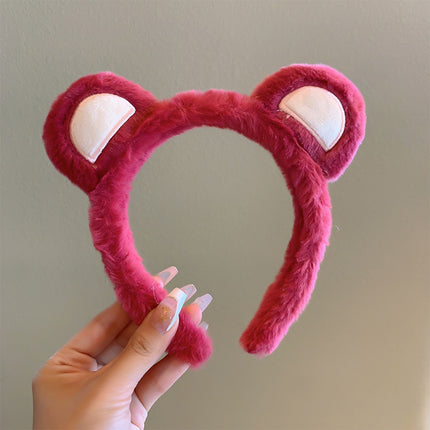 Bow cat ears plush headband face washing hair pressing non-slip headband sweet cute hair bundle children hairpin headdress
