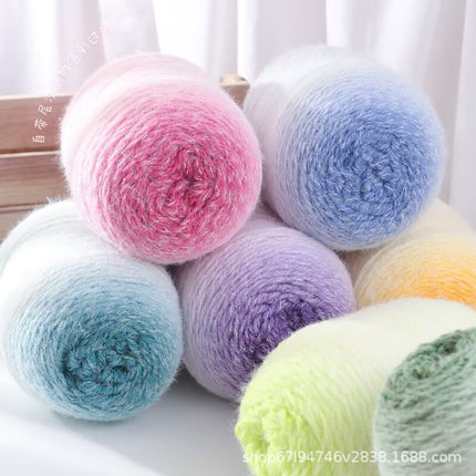 Seven-Star Blanket Long-Pile Yarn Gradient Imitation Mink Squirrel Fur Hand-Knitted Scarf