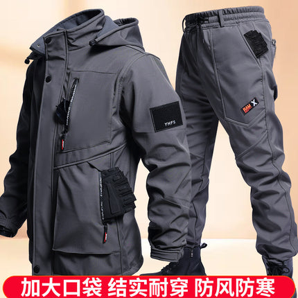 Winter Velvet Jacket Suit Camouflage Men's Cold-Proof, Warm, Wear-Resistant and Dirt-Resistant Labor Protection Workwear