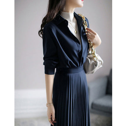 2023 new high-end light luxury dress high-grade ol professional women's clothing temperament goddess fan autumn clothing royal sister mature
