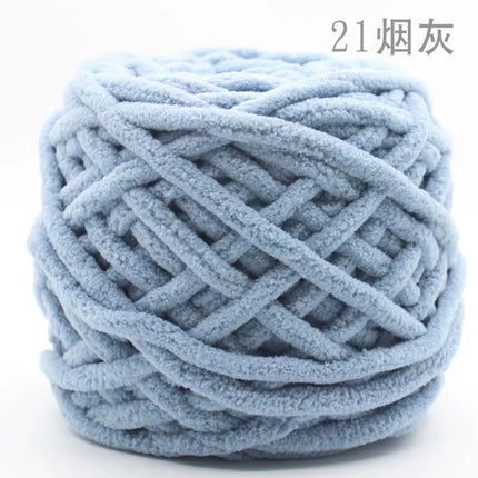 Factory wholesale 100g thick ice strip wool single-strand woven wool ball hook crochet slippers thread self-woven wool ball