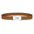 Brown silver buckle / L 85cm