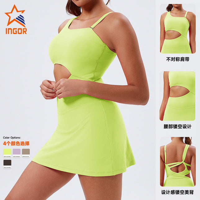 Anti-light Sports dress Women's Running Belt Leggings Fitness Sports Short Skirt Pants Tennis Skirt Fake Two-piece Summer