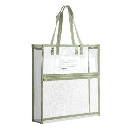 Baiyi Exam Special Bag Double-Layer Transparent Document Bag Student Handbag Waterproof Exam Preparation Document Bag Stationery Bag