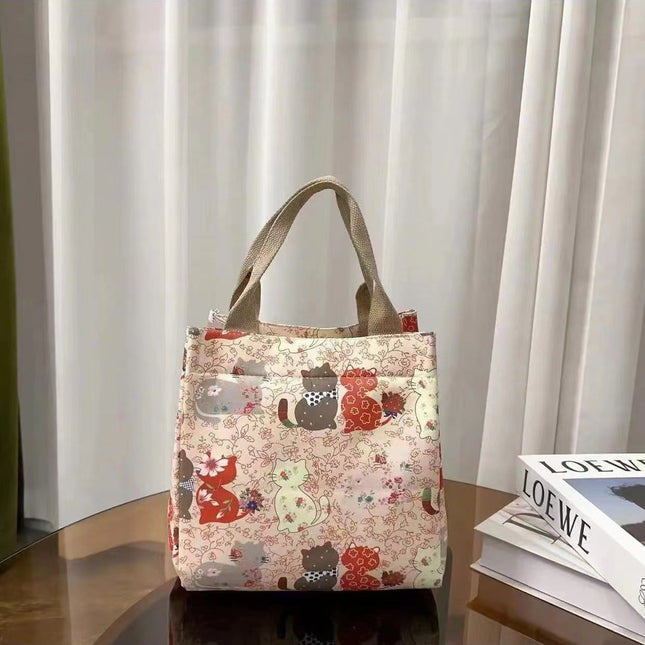 Summer new fashion handbag large capacity cartoon animation printing shoulder bag office workers lunch box bag wholesale
