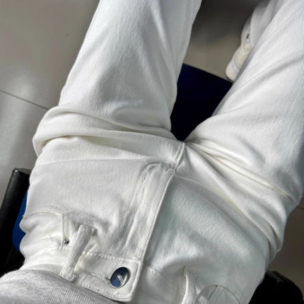 170 Long Tall White Narrow Straight Jeans Women's Spring and Autumn High Waist Slimming Stretch Pipe Pants